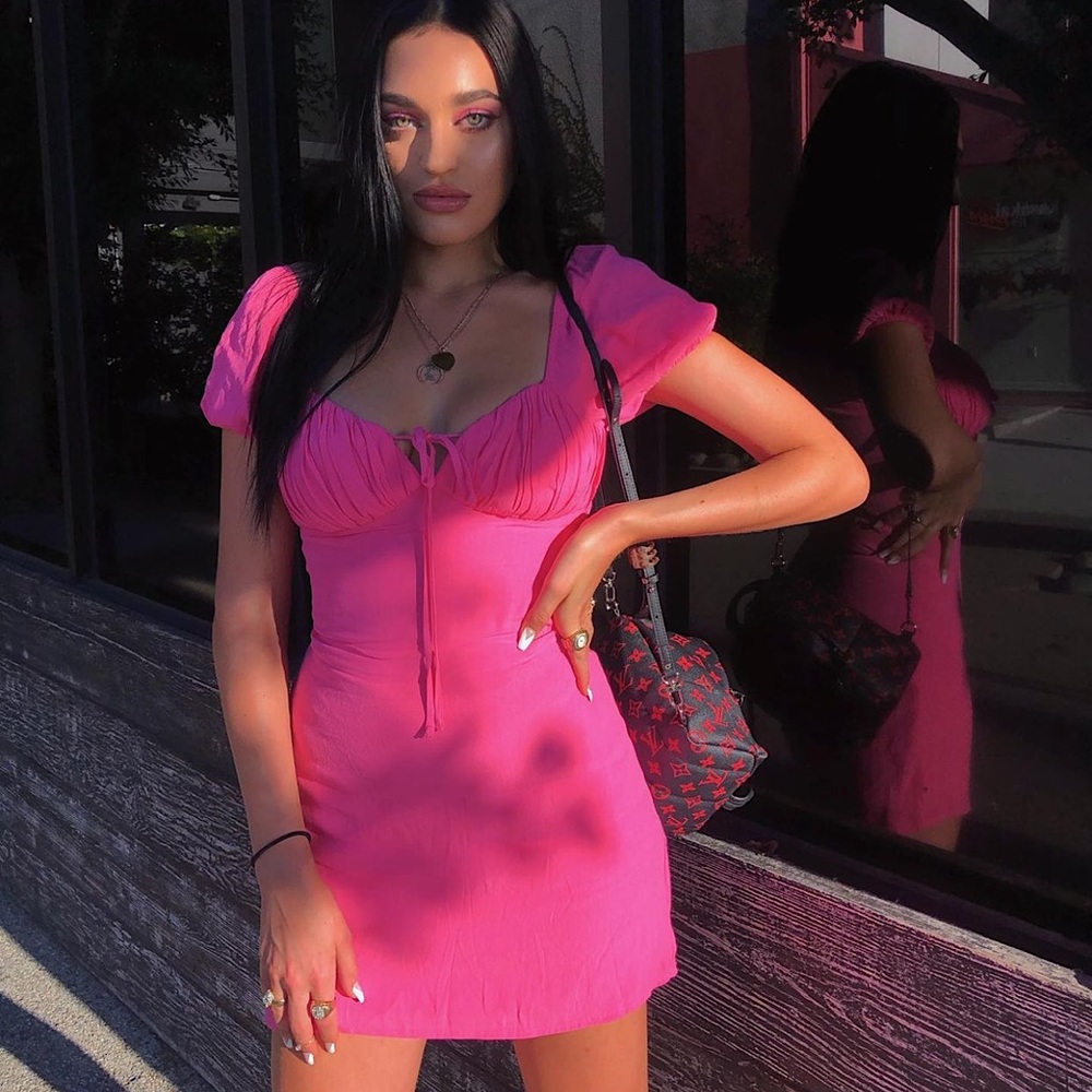 Pink mini dress